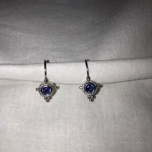 14K White Gold Sapphire Earrings from Porcello